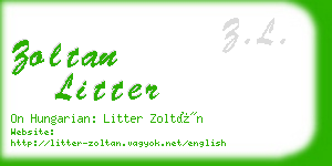 zoltan litter business card